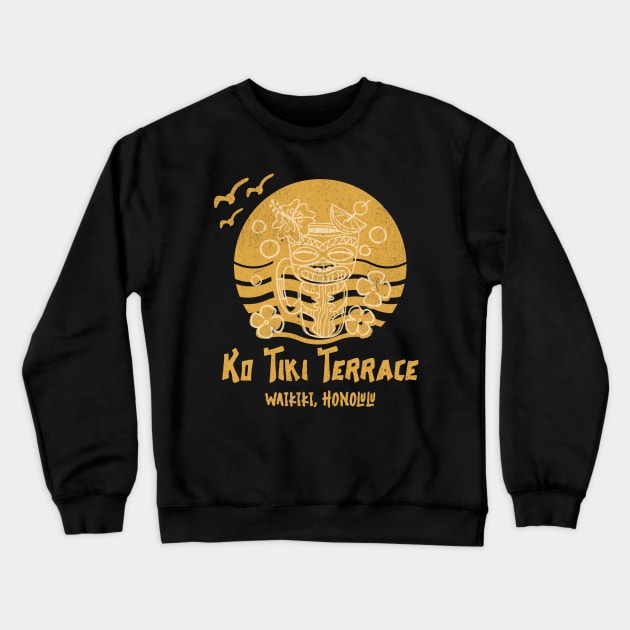 Ko Tiki Terrace , Honolulu - Waikiki Tiki Bar Retro Lounge Hawaiin Vintage Collection Crewneck Sweatshirt by Joaddo